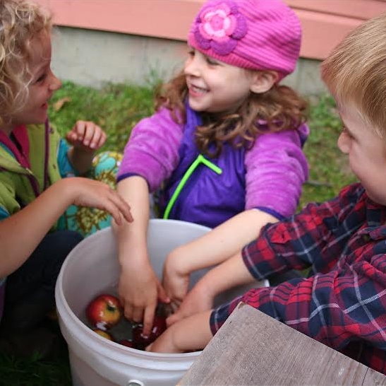 Kindergarten with apples